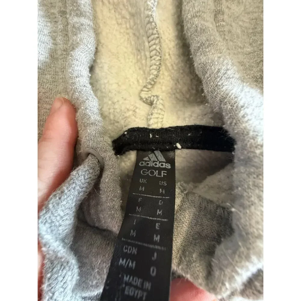 Adidas Golf Mens M Gray Pullover Hoodie Sweatshirt Logo Kangaroo Pocket
